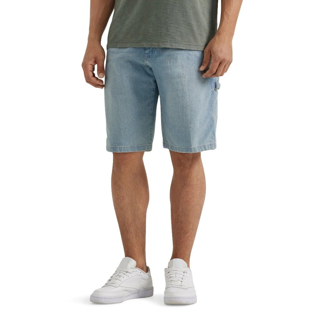 Wrangler Carpenter Denim Shorts Relaxed Fit Hammer Loop Men's Size 38 Blue